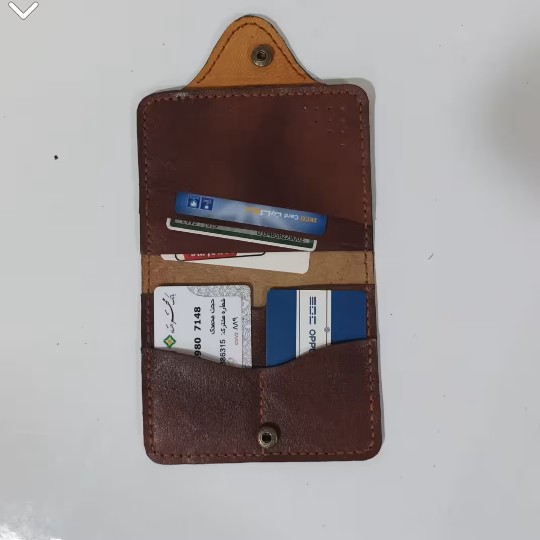 کیف مدارک چرم خالص و با کیفیت گاوی تمام دست دوز با نخ موم زده ی ترک