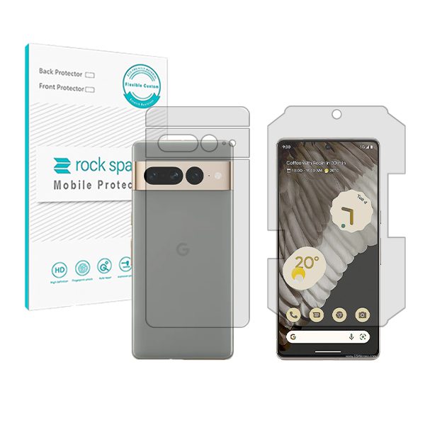 گلس محافظ صفحه نمایش و پشت گوشی گوگل Pixel 7 Pro مدل نانو هیدروژل شفاف برند راک اسپیس کد MS