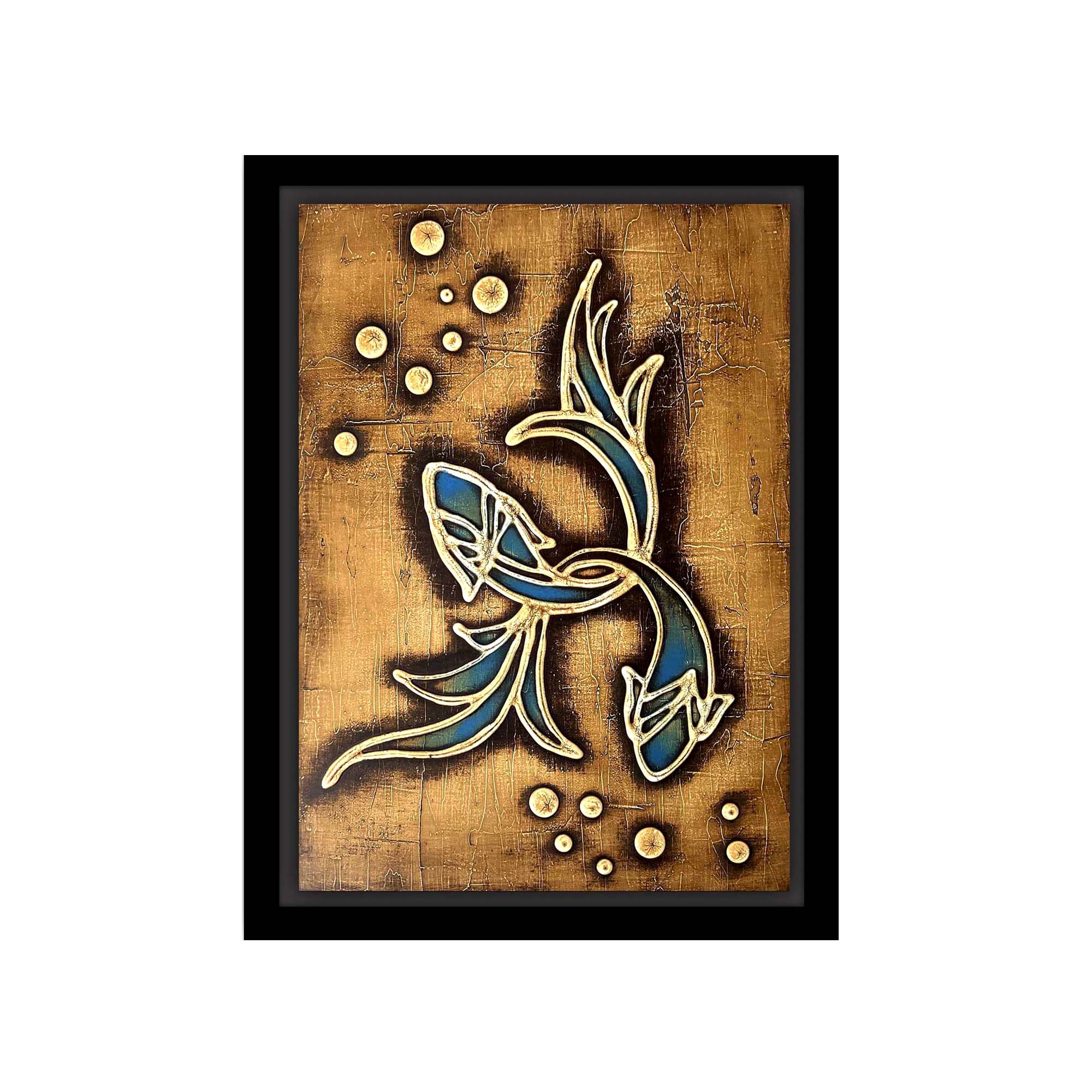 تابلو طرح دو ماهی مدل f5