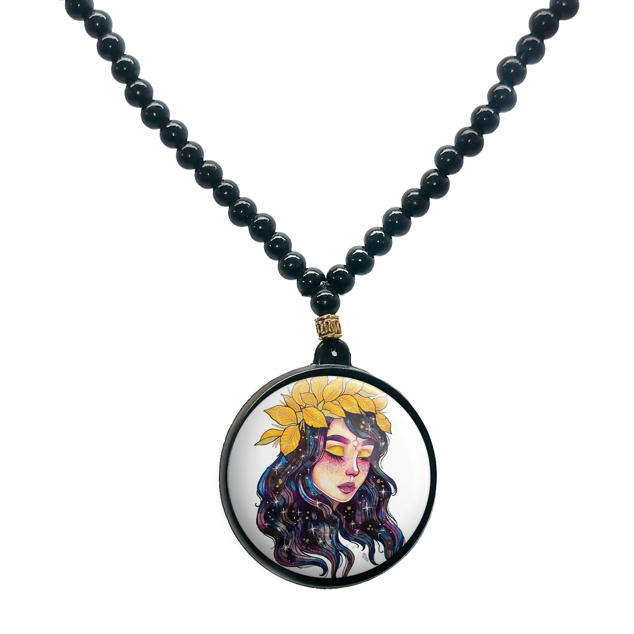 گردنبند پرمانه طرح دخترونه کد pmd.4483 مدل دو طرفه