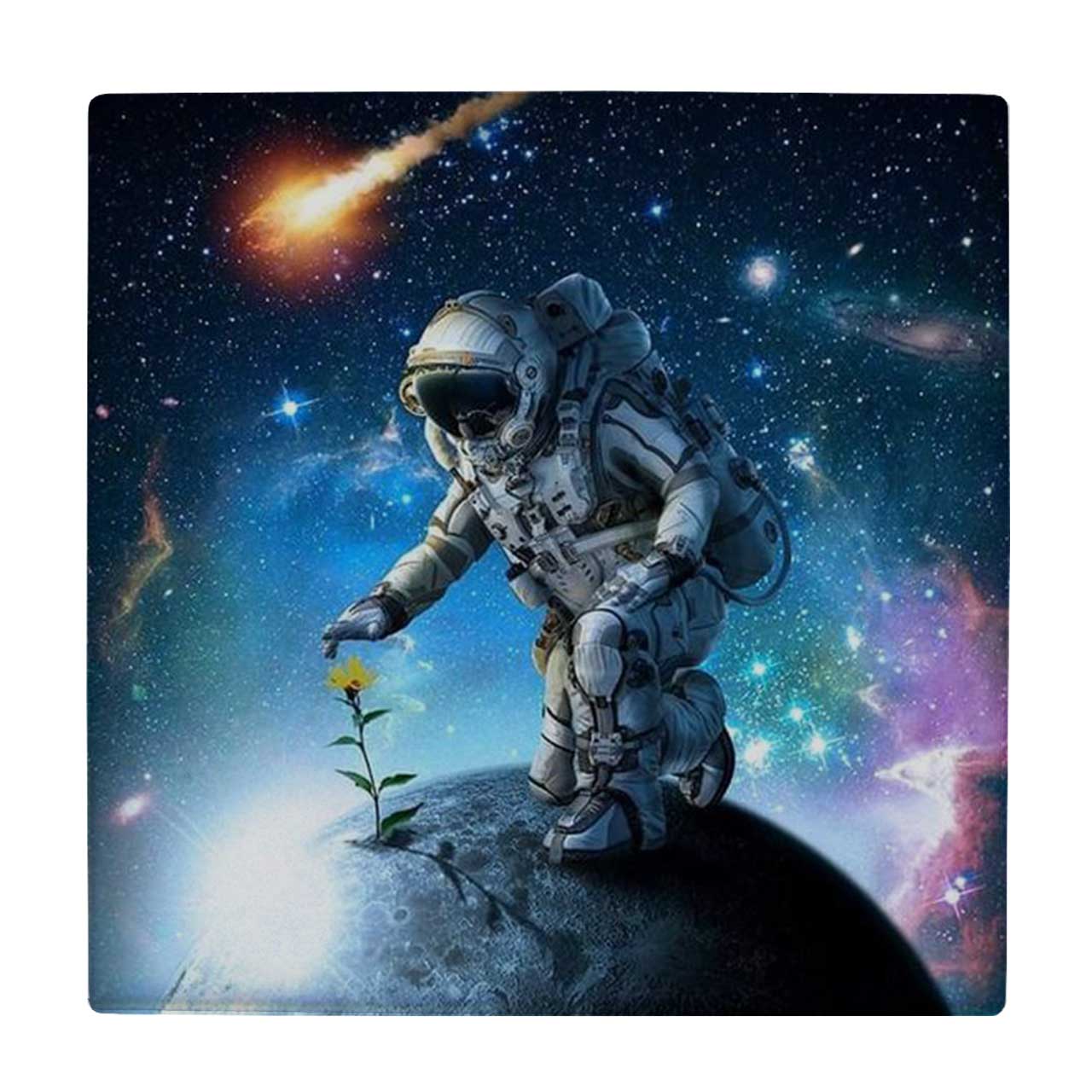 زیر لیوانی طرح فضانورد و گل رز کد    4018479_2403