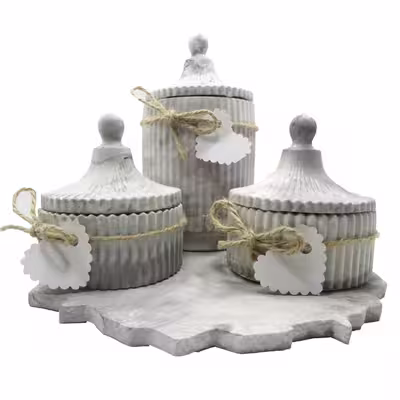 بانکه مدل رگه دار طرح سنگی کد 532 بسته 3 عددی به همراه سینی