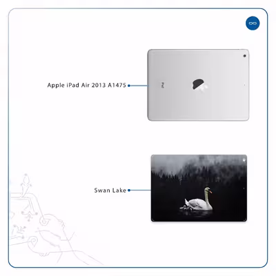 برچسب پوششی ماهوت مدل Swan Lake مناسب برای تبلت اپل iPad Air 2013 A1475