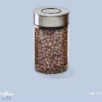 بانکه شیشه ای درب استیل 15 سانت یونیک کد 1704