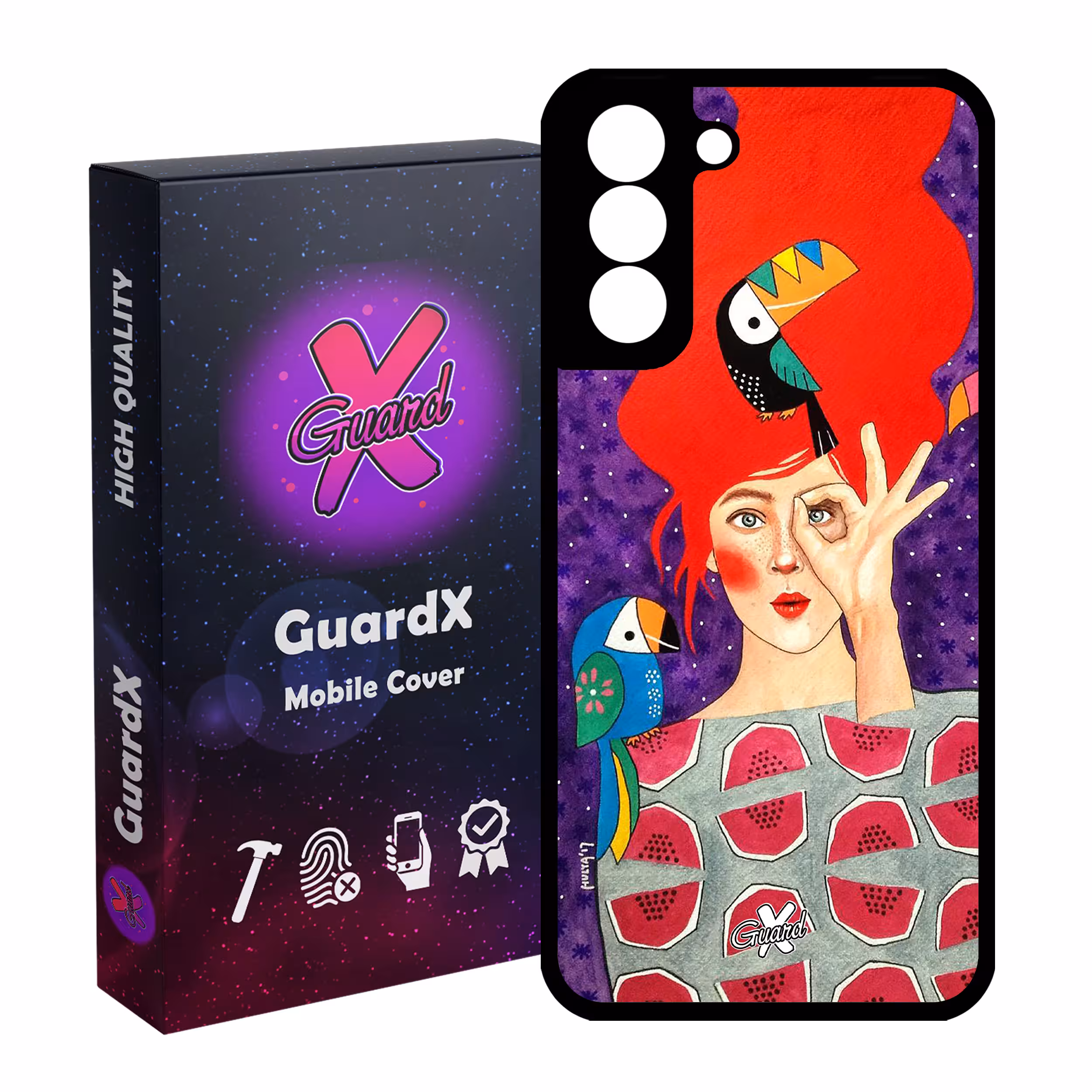کاور گارد ایکس طرح Girl مدل Glass10153 مناسب برای گوشی موبایل سامسونگ Galaxy S21 FE