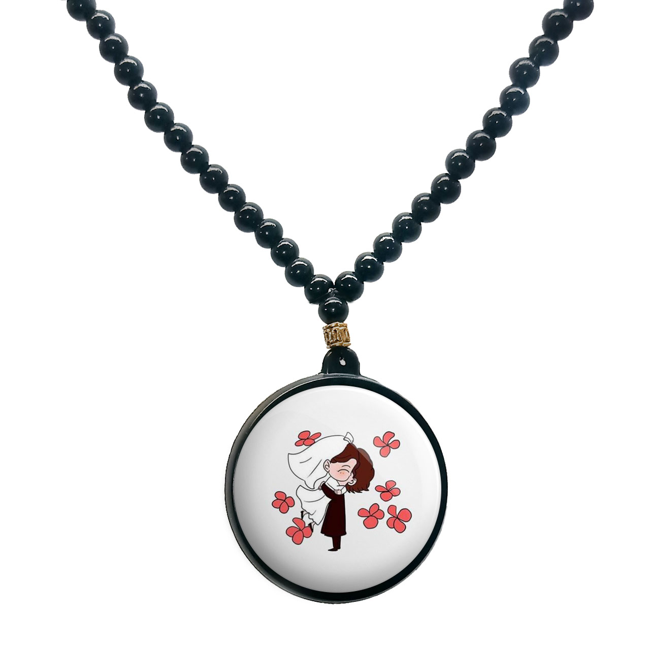 گردنبند پرمانه طرح عاشقانه کد pmd.5416_1 مدل دو طرفه