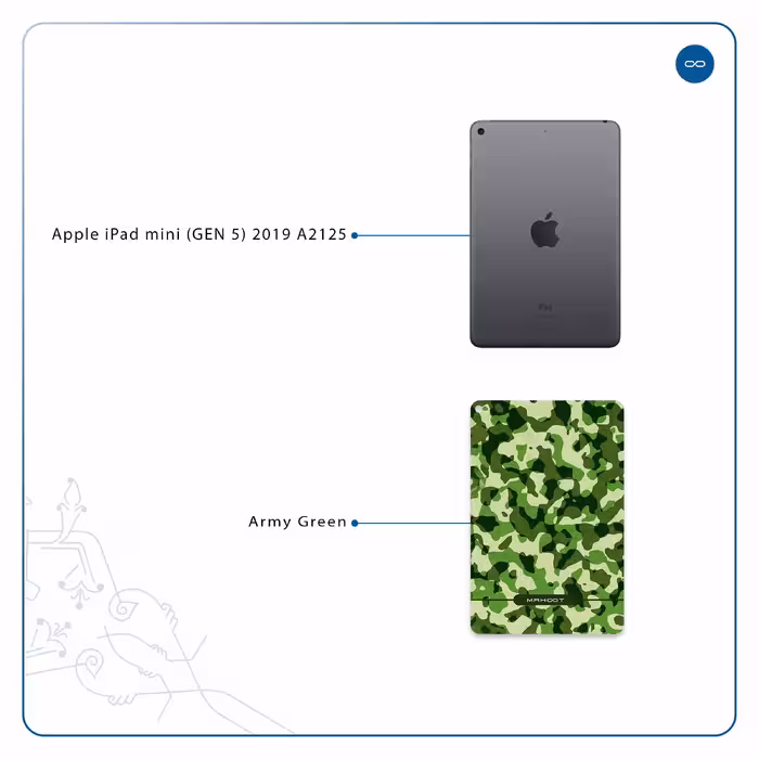 برچسب پوششی ماهوت مدل Army-Green-2 مناسب برای تبلت اپل iPad mini (GEN 5) 2019 A2125