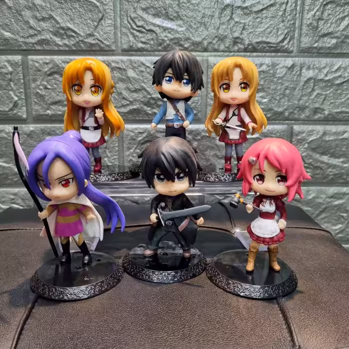 فیگور هنر شمشیر زنی sword art online چیبی مجموعه 6 عددی