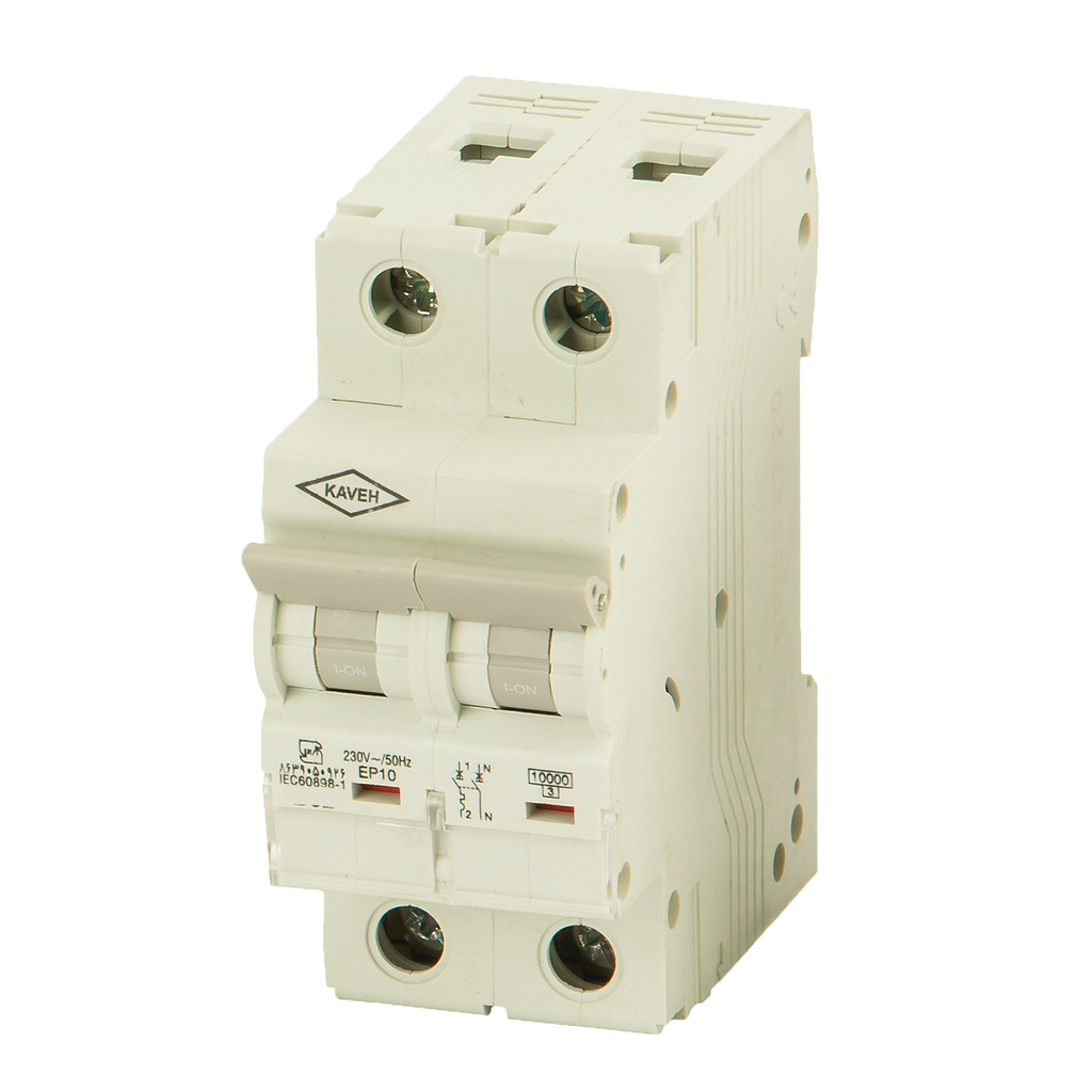 کلید مینیاتوری 50 آمپر تک فاز و نول AC الکترو کاوه کد 50A-10KA-1P+N