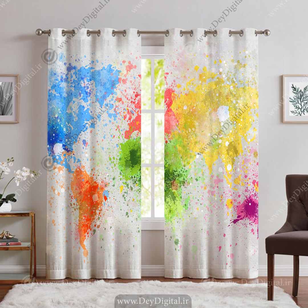 پرده تصویری نقشه جهان فانتزی pk-3209