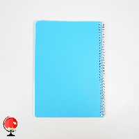 دفتر مشق 100 برگ سیمی جلد طلقی رنگی آبی آتی