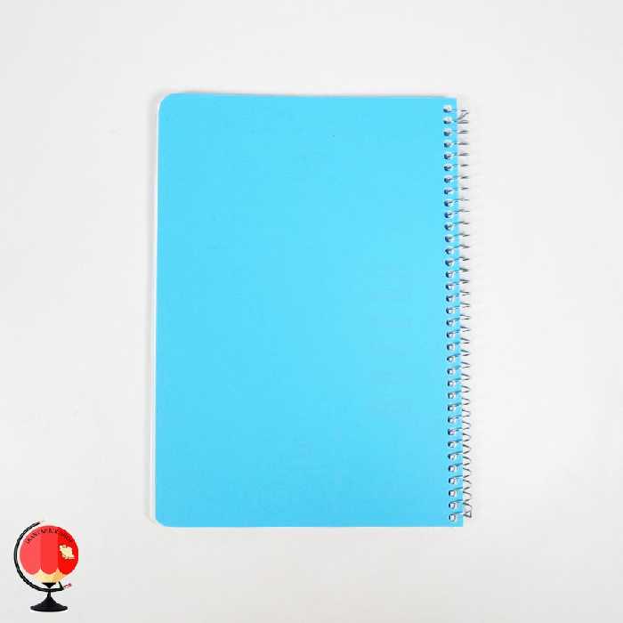 دفتر مشق 100 برگ سیمی جلد طلقی رنگی آبی آتی