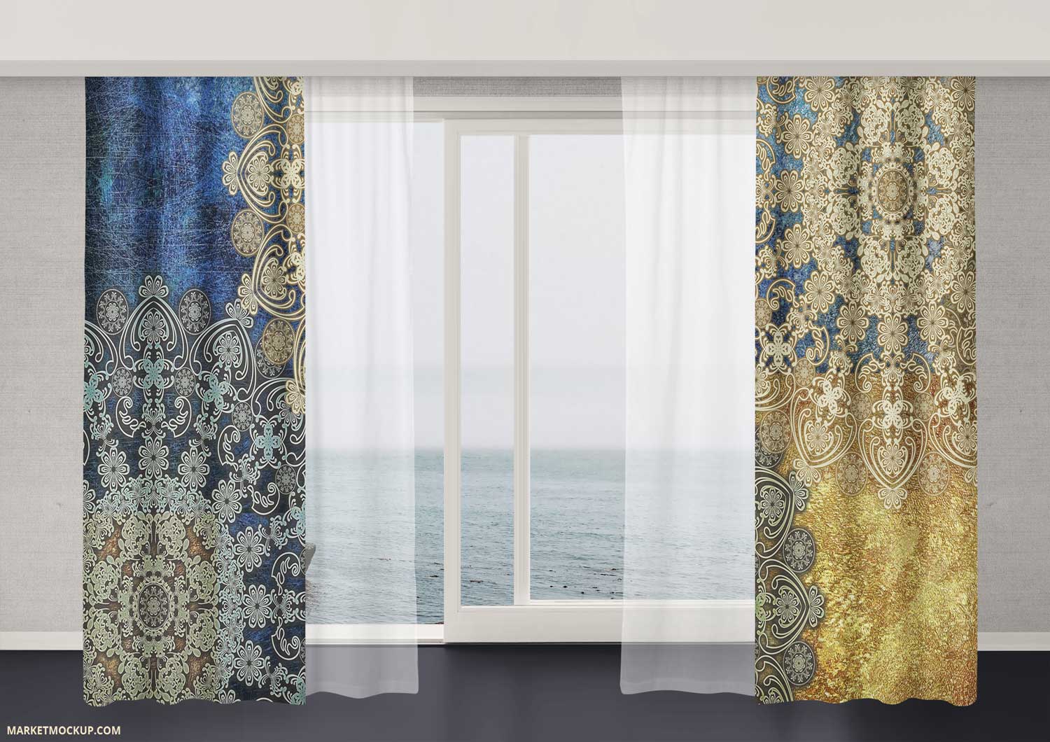 پرده هنری طرح شمسه