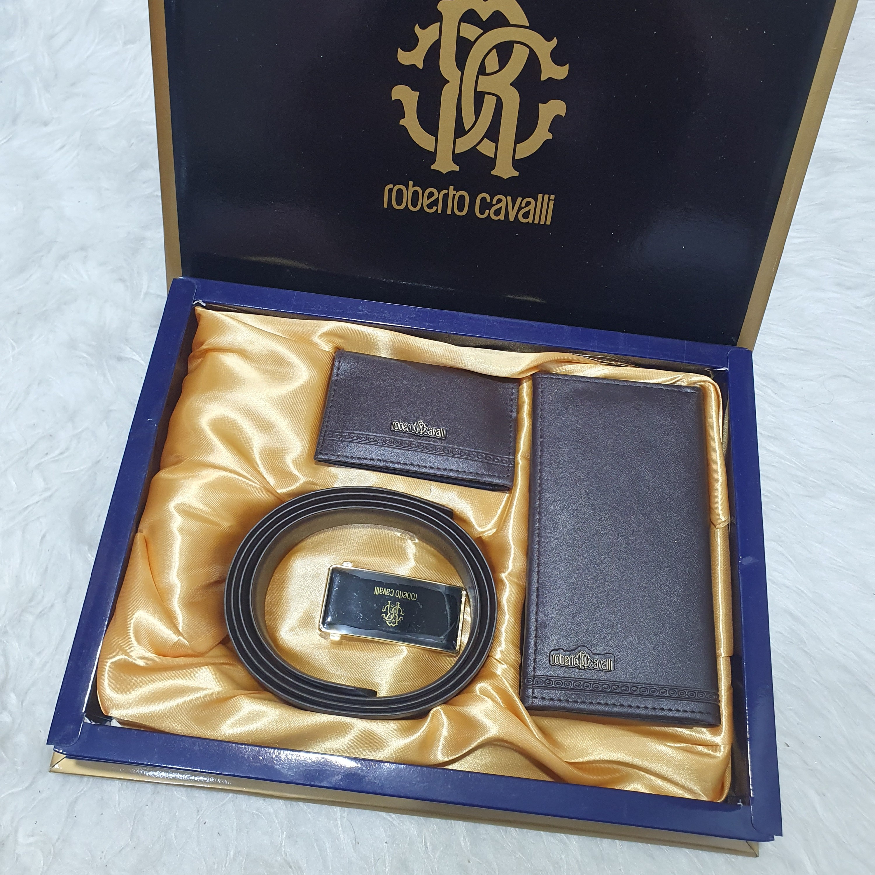 ست کیف  کمربند جاکارتی پالتویی  رنگ قهوه ای تیره با جنس چرم مصنوعی فوق العاده