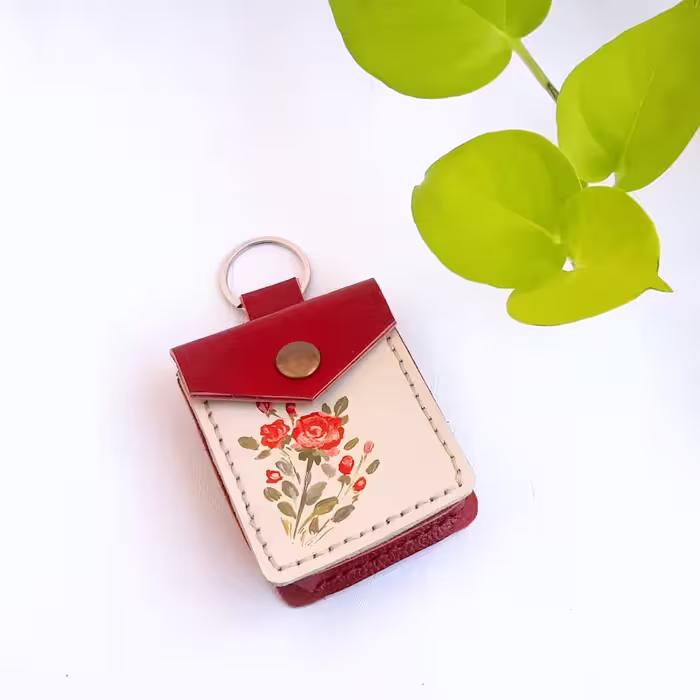 کیف مضراب تار و سه تار، چرم طبیعی نقاشی شده ،دارای جاکلیدی