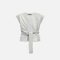 تیشرت زنانه زارا HEAVY COTTON T-SHIRT WITH BELT | تهران زارا TehranZara