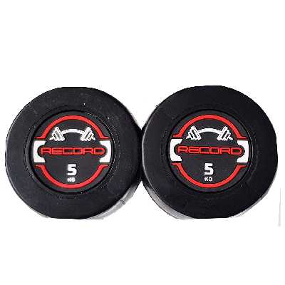 دمبل رکورد مدل new وزن 5 کیلوگرم مجموعه 2 عددی