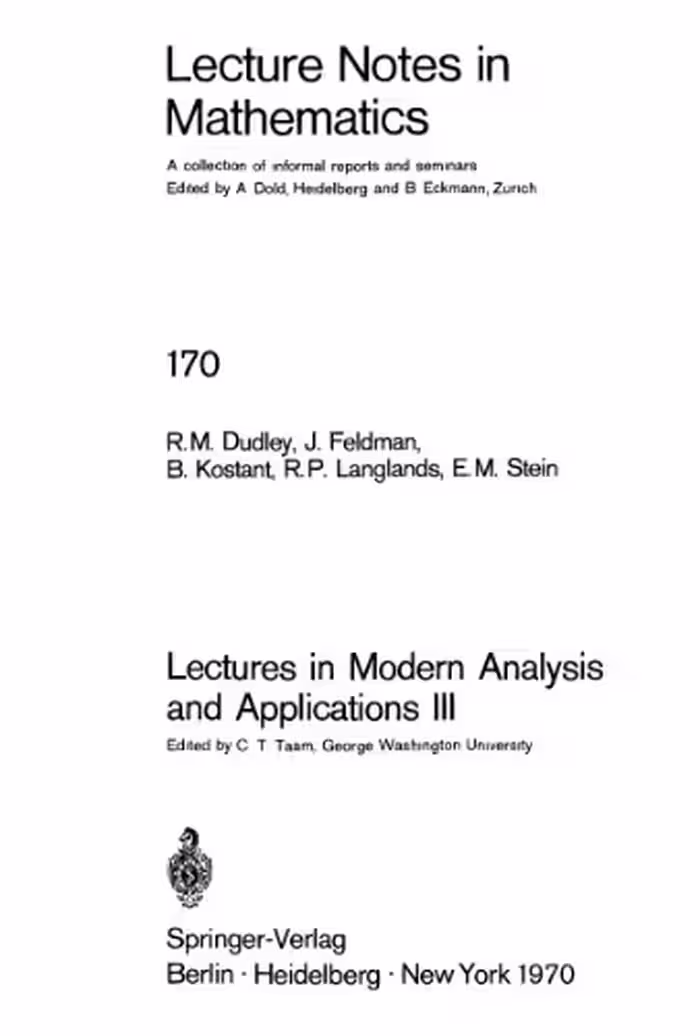 خرید و دانلود نسخه کامل کتاب Lectures in Modern Analysis and Applications III