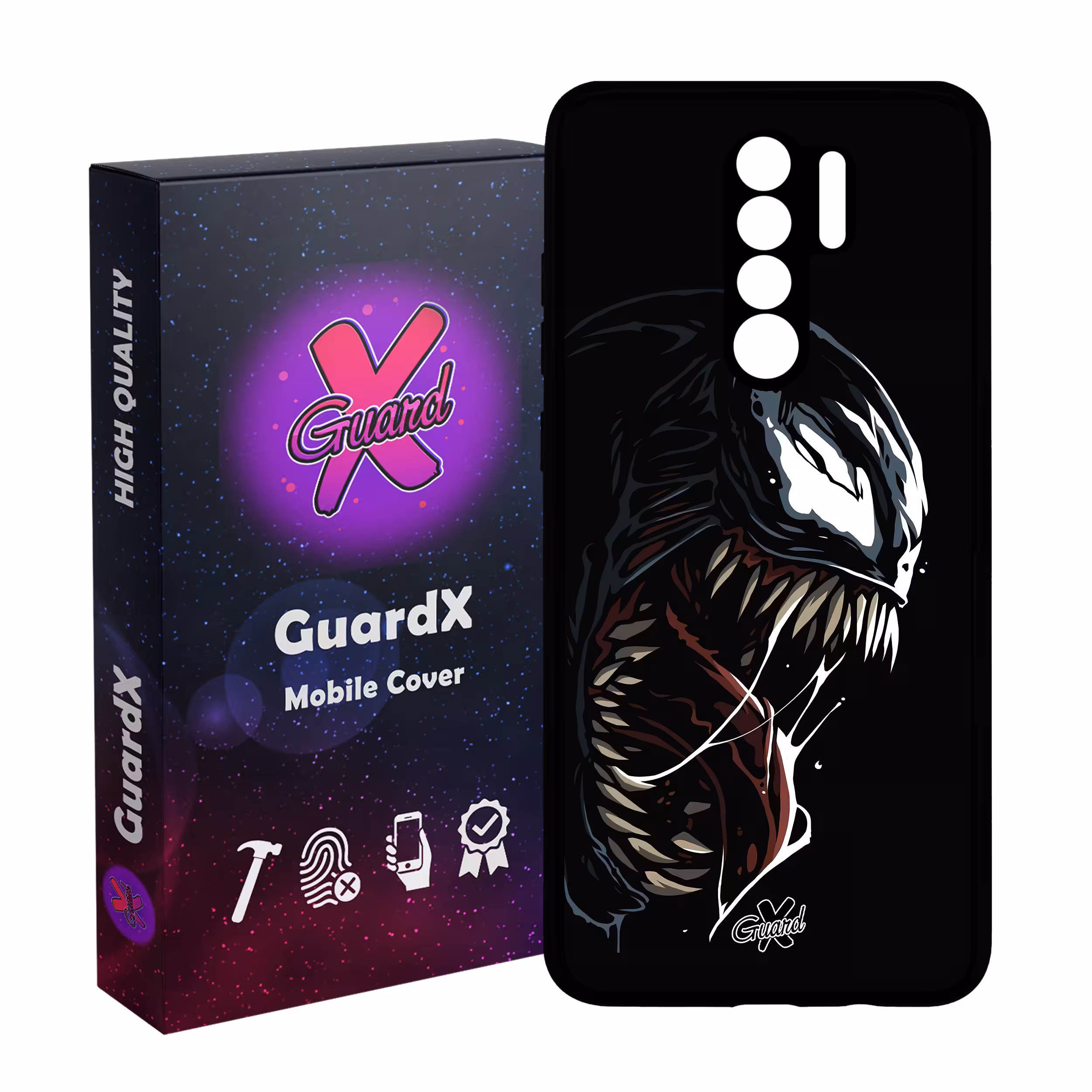 کاور گارد ایکس طرح ونوم مدل Glass10472 مناسب برای گوشی موبایل شیائومی Redmi 9/Redmi 9 Prime/Poco M2