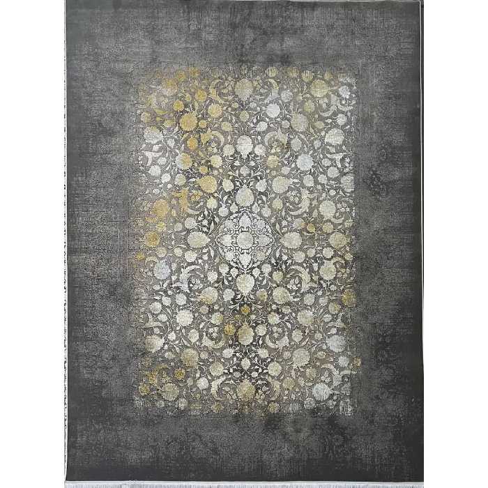 فرش ماشینی 1200 شانه اصل تراکم 3600 طرح ونیز وینتیج گل برجسته زمینه فیلی 12 متری جنس اکرولیک