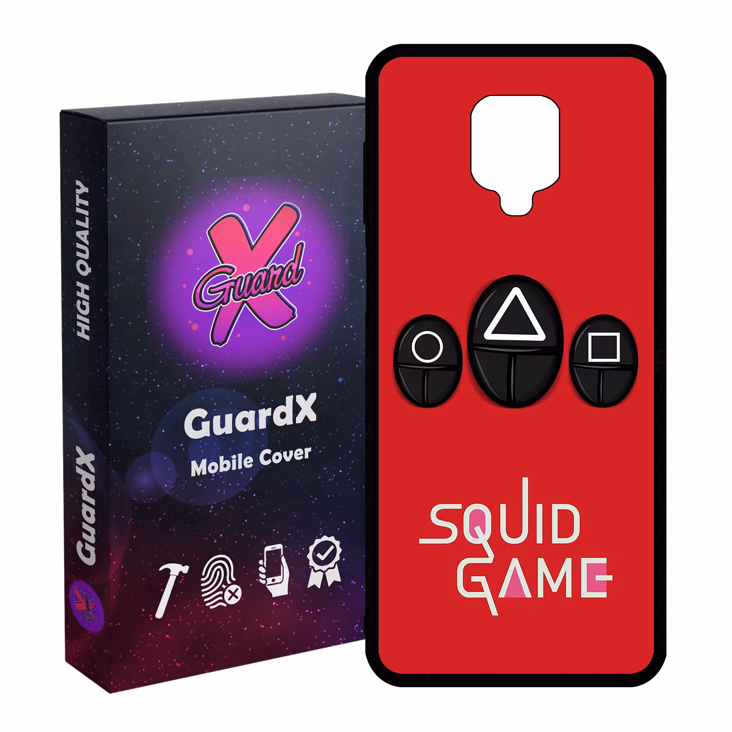 کاور گارد ایکس طرح Squid Game مدل Glass10401 مناسب برای گوشی موبایل شیائومی Redmi Note 9S / Note 9 Pro / Note 9 Pro Max