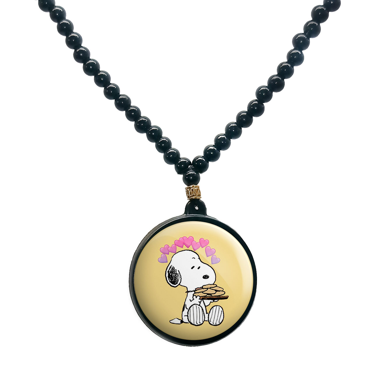 گردنبند پرمانه طرح اسنوپی کد pmd.14503 مدل دو طرفه