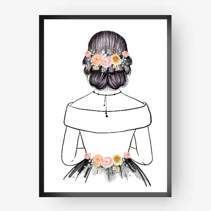 تابلو مدل دکوراتیو طرح دختر کد 0428 