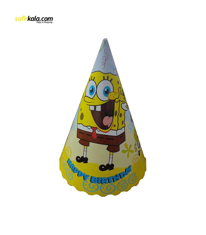 کلاه تولد طرح باب اسفنجی بسته 4 عددی