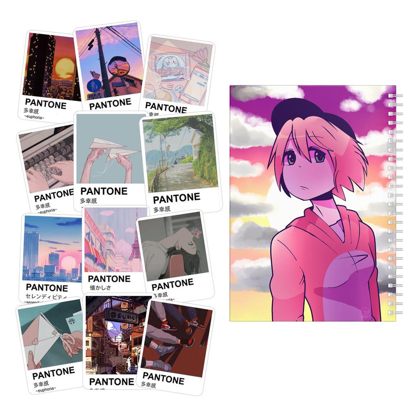 دفتر یادداشت باژیکان طرح انیمه پنتون 90s کد 20111711 به همراه برچسب مجموعه 12 عددی