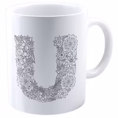 ماگ شین دیزاین طرح حروف اول اسم U کد4067