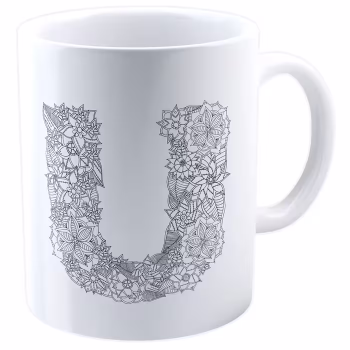 ماگ شین دیزاین طرح حروف اول اسم U کد4067