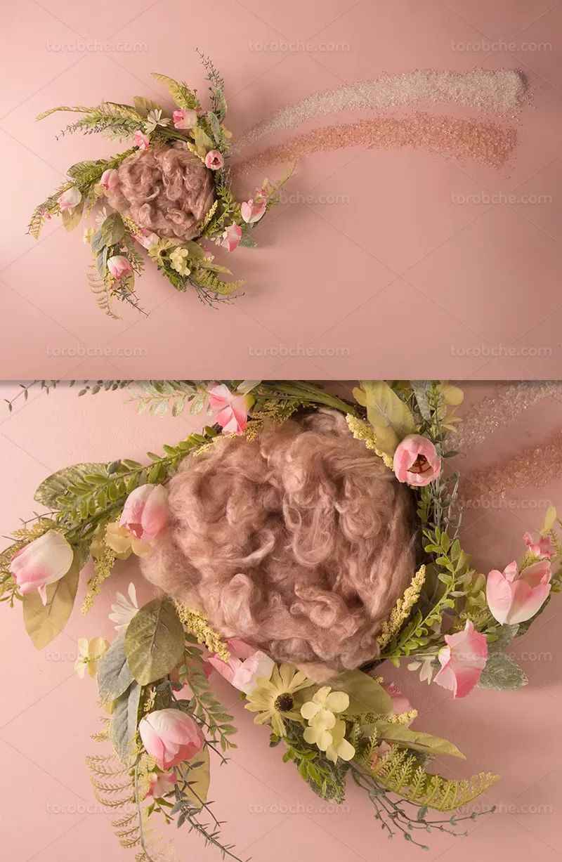 بک دراپ عکاسی نوزاد گل | گرافیک با طعم تربچه