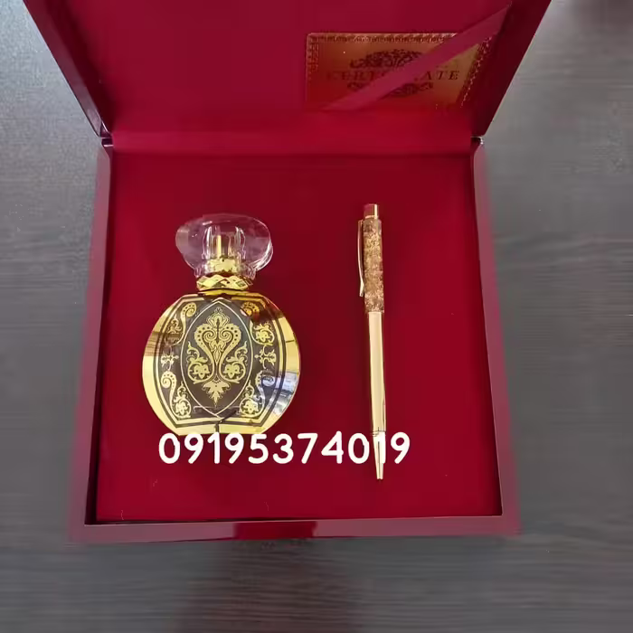 ست کادویی روکش طلا همراه با جعبه چوبی ارجینال و شناسنامه اصالت کالا 