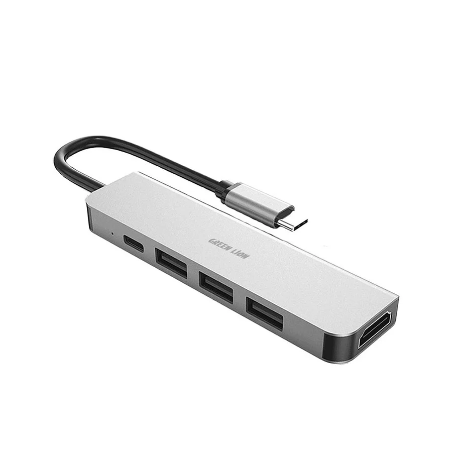 هاب مبدل 5 پورت Type-c گرین لاین GNADA5IN1GY