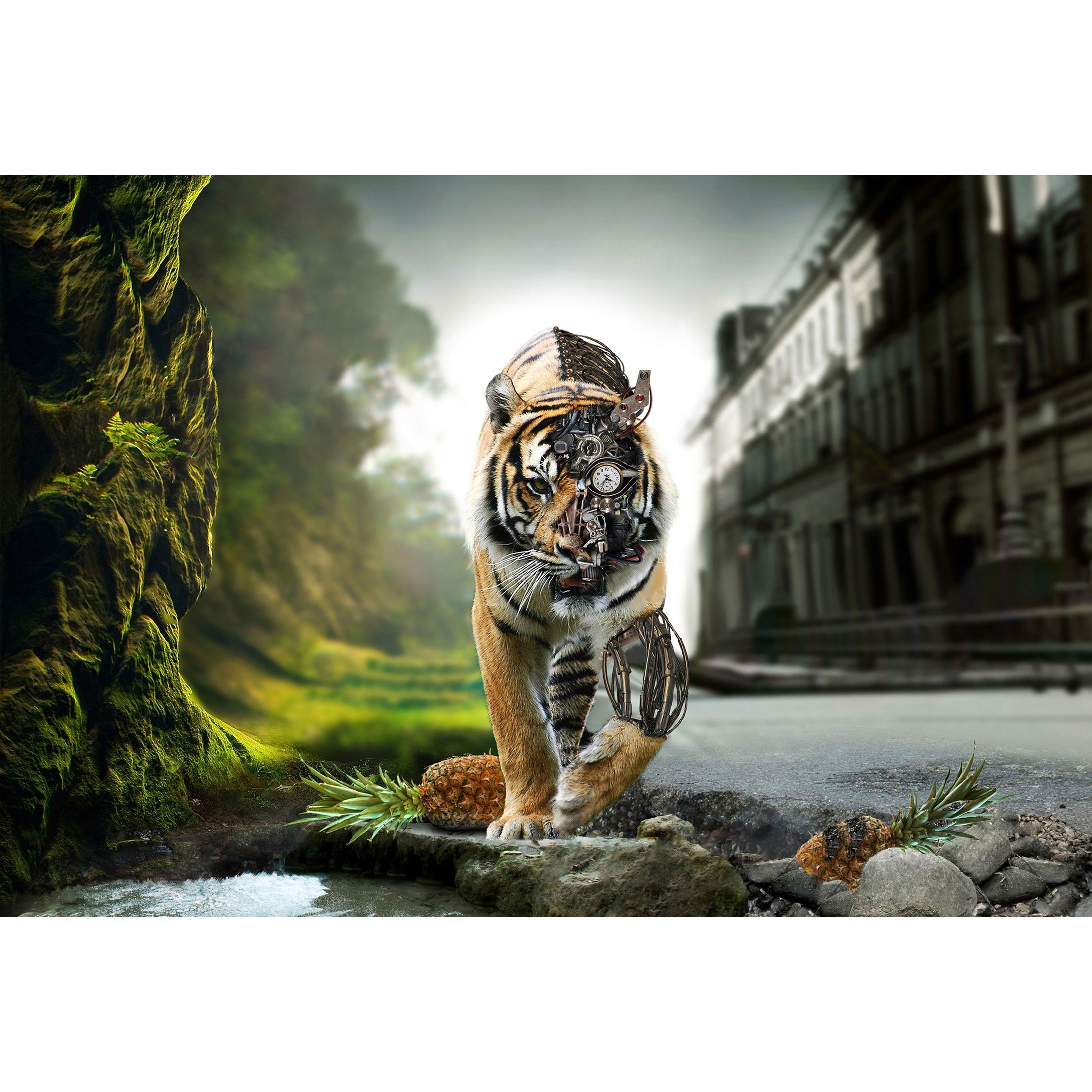 تابلو شاسی طرح فانتزی ببر ربات مدل T1217