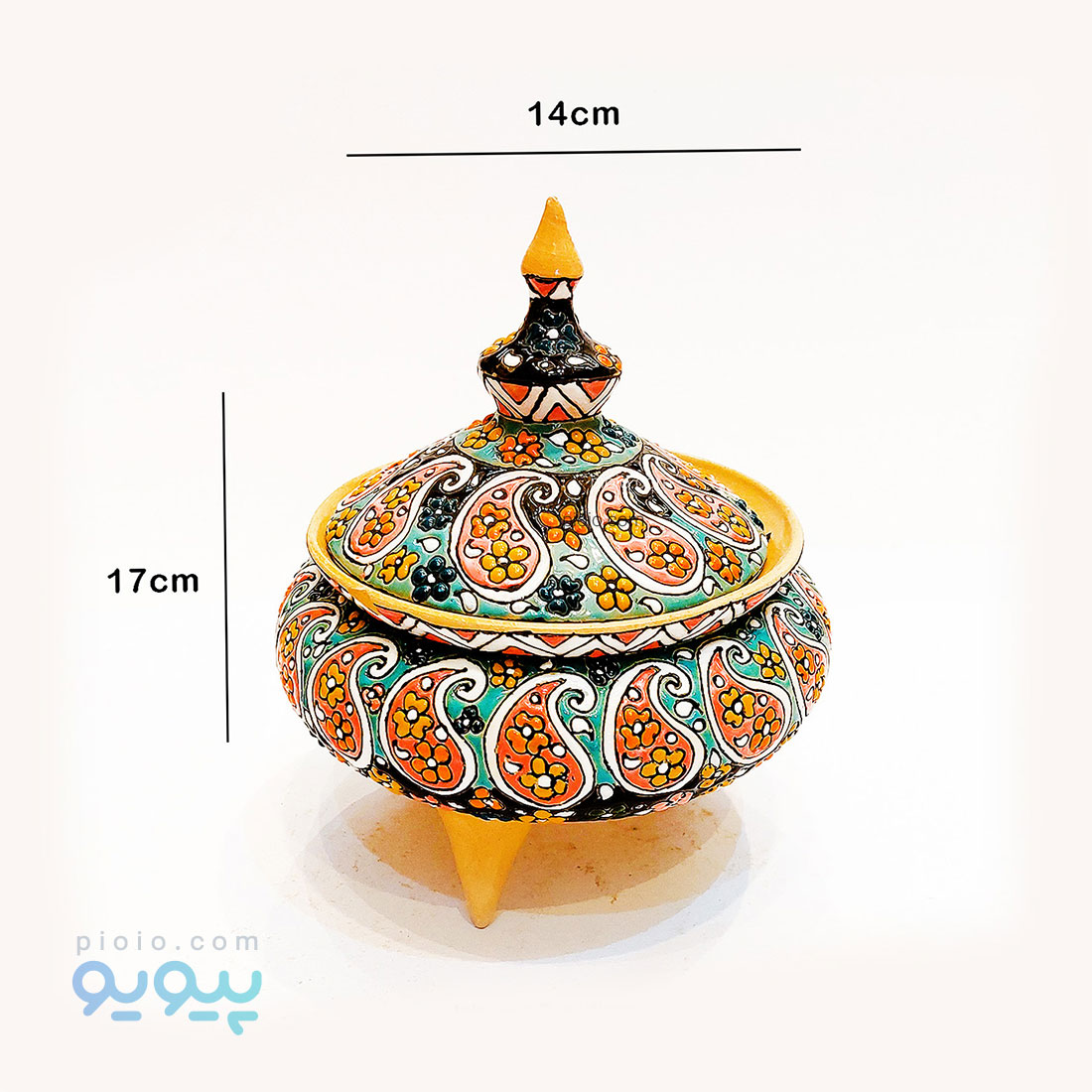 شکلات خوری سه پایه سفالی میناکاری