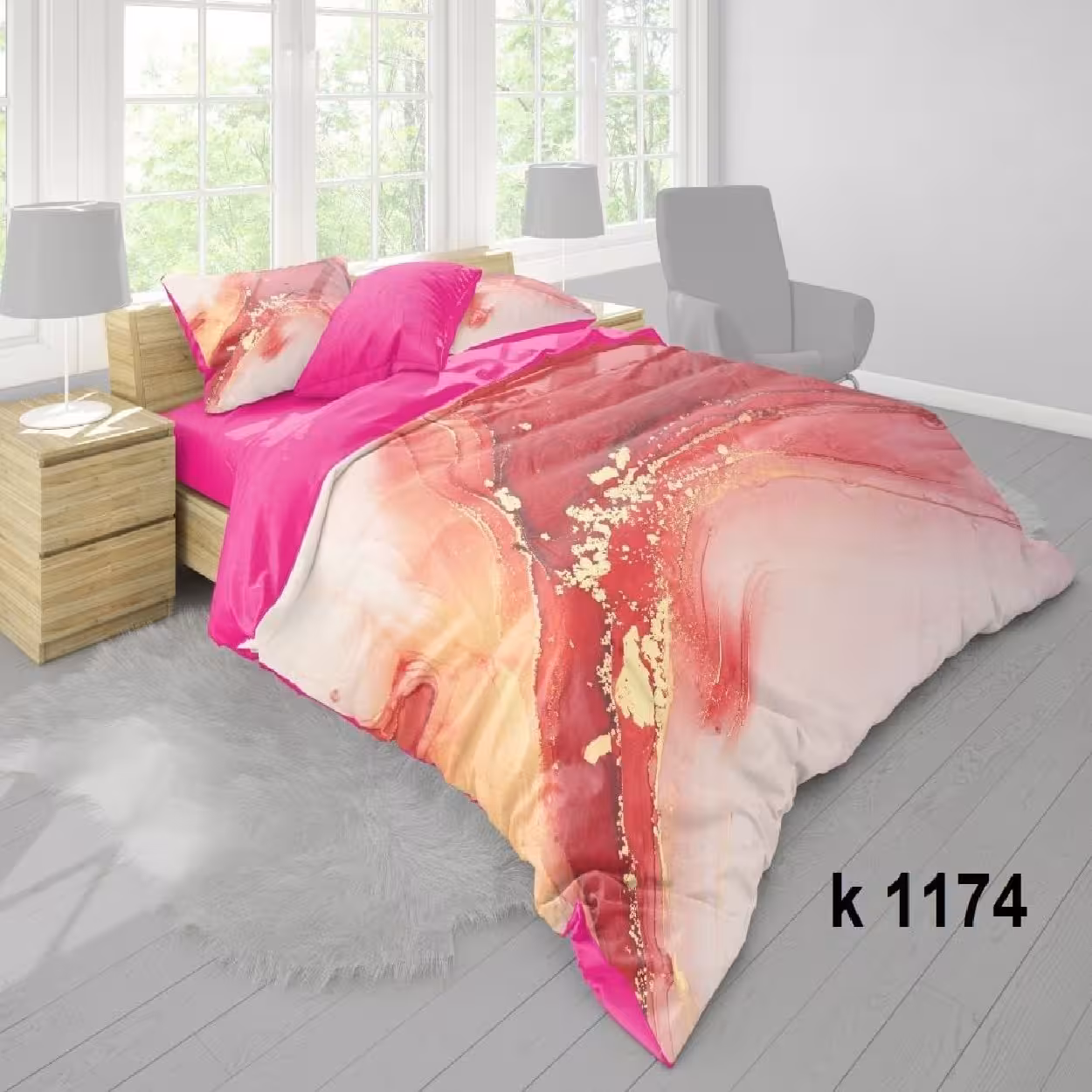 سرویس روتختی ترک إو turkev کد K-1174 دونفره 6 تکه