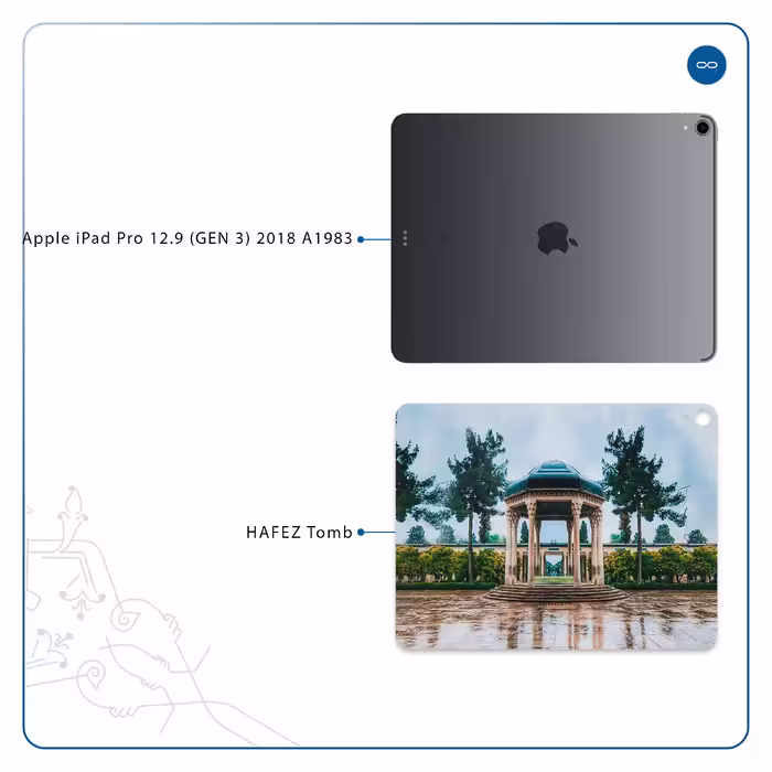 برچسب پوششی ماهوت مدل HAFEZ-Tomb مناسب برای تبلت اپل iPad Pro 12.9 (GEN 3) 2018 A1983