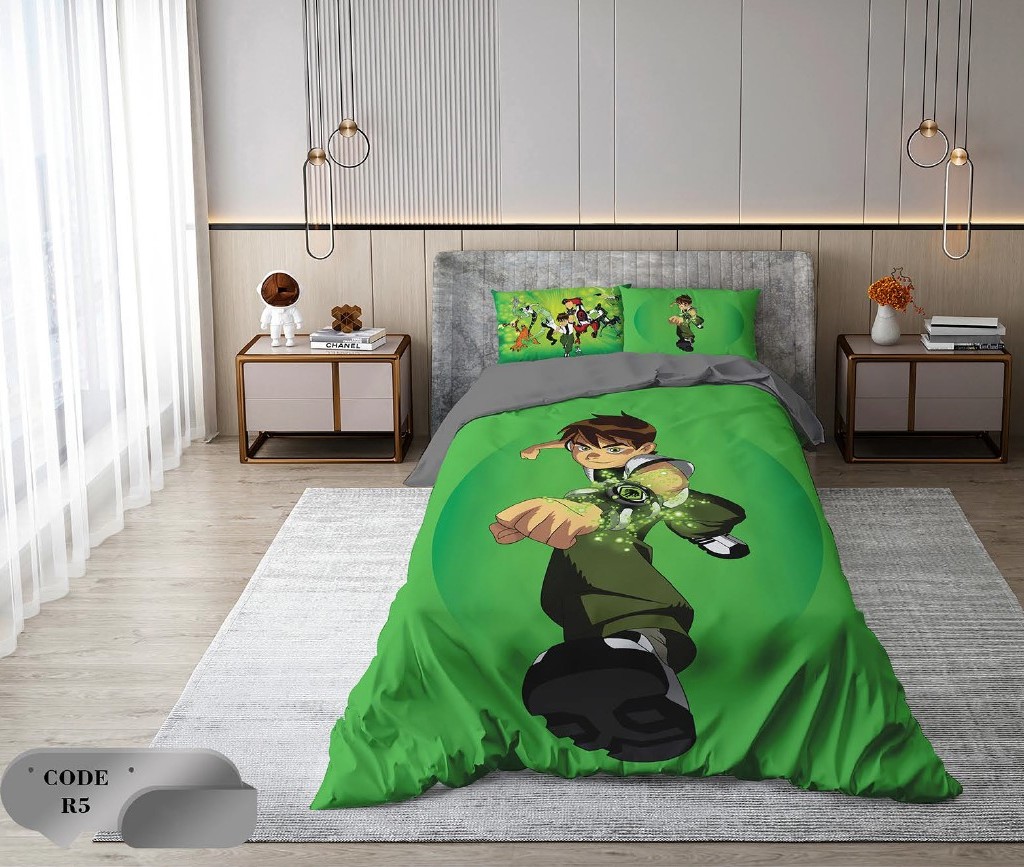 سرویس روتختی 1 نفره 4 تکه ابعاد 1.65 ×2.35 کشدار ضد حساسیت و عرق کد R5 | ست خواب و ست روتختی