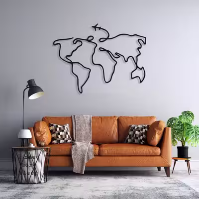 دیوارکوب ماهوت طرح نقشه جهان 