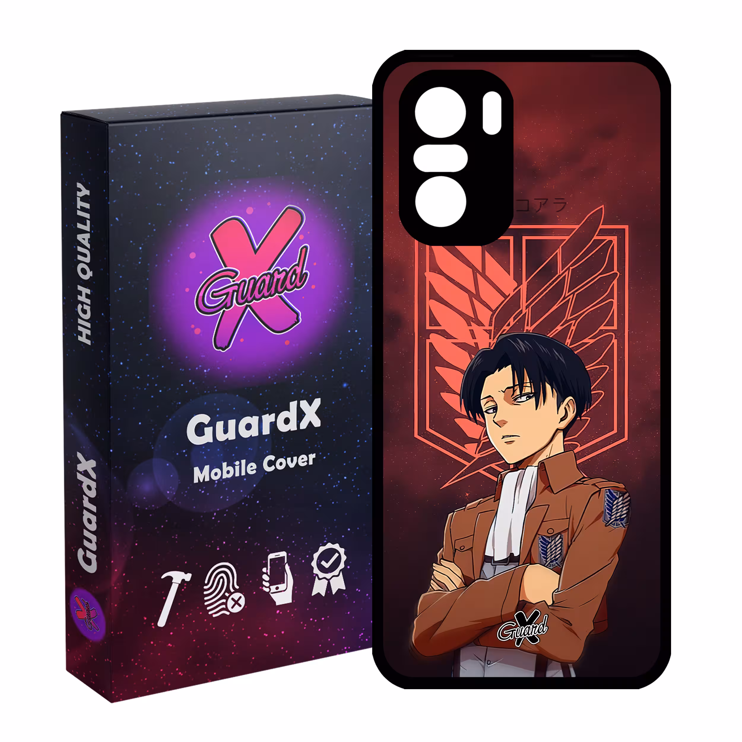 کاور گارد ایکس طرح Levi Anime مدل Glass10478 مناسب برای گوشی موبایل شیائومی Poco F3/MI 11X/MI 11X Pro/Redmi K40/K40 Pro