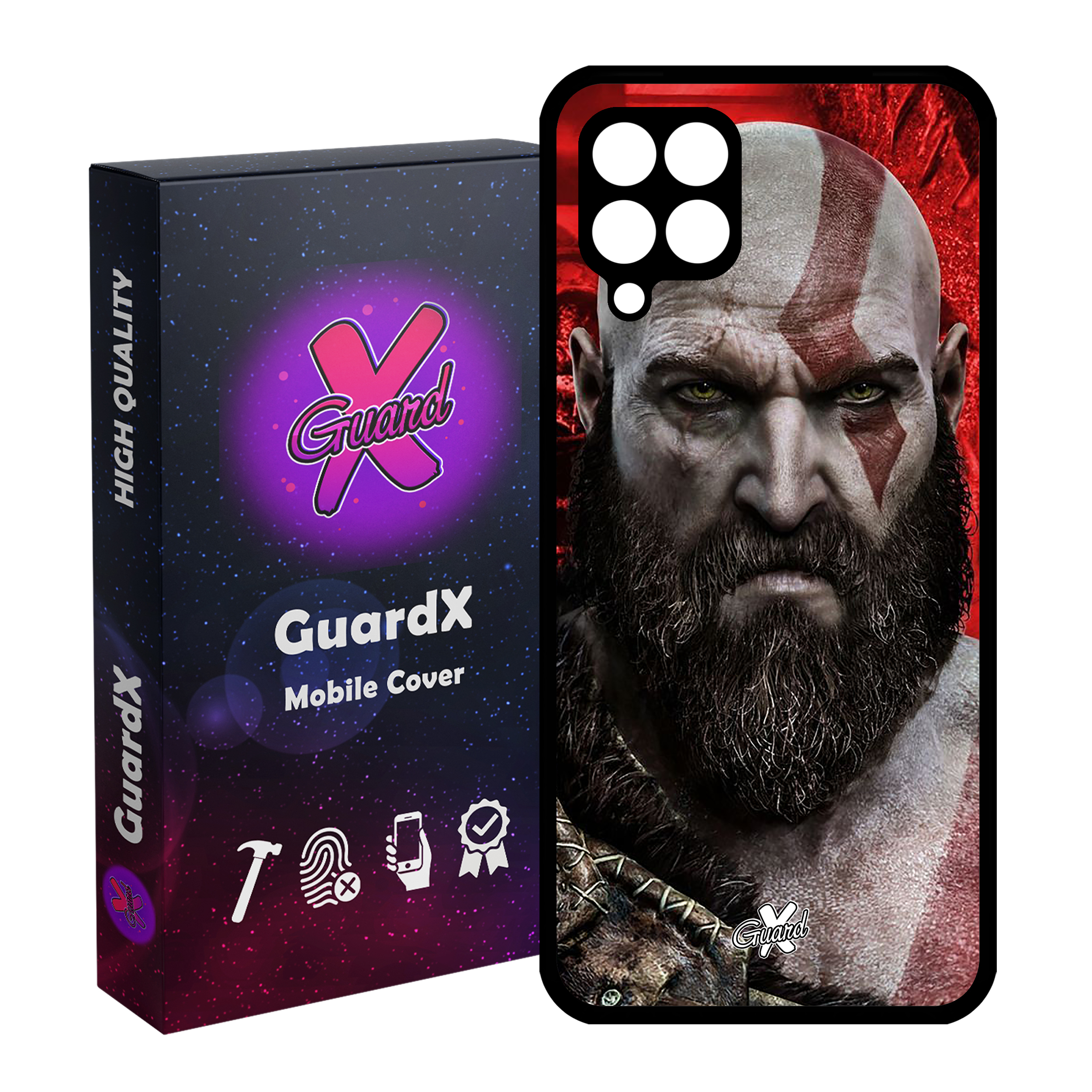 کاور گارد ایکس طرح God of War مدل Glass10035 مناسب برای گوشی موبایل سامسونگ Galaxy M32 4G / F22