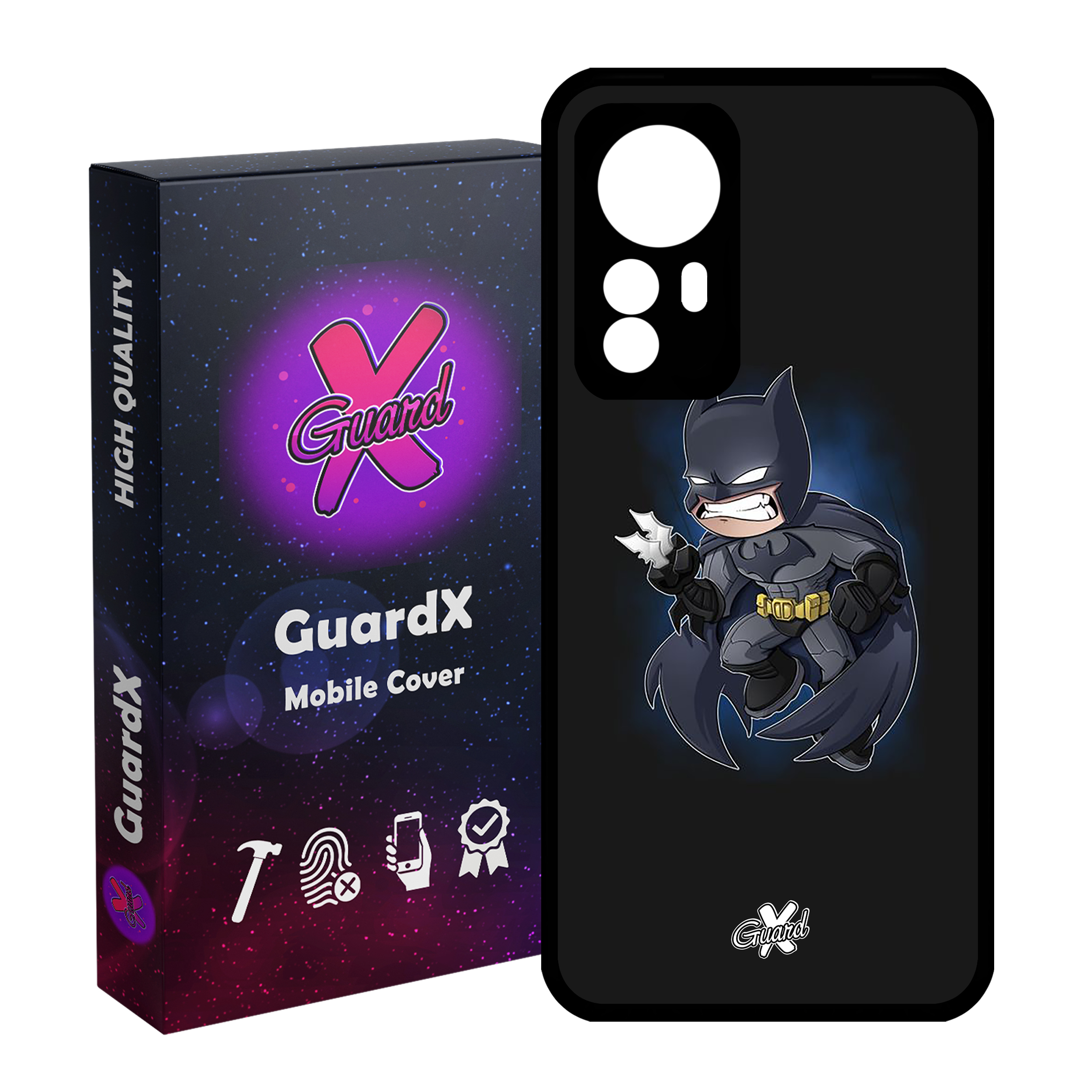 کاور گارد ایکس طرح Batman مدل Glass10049 مناسب برای گوشی موبایل شیائومی Mi 12/Mi 12X/Mi 12S