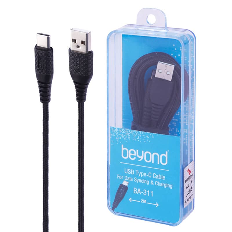 کابل 2 متری تایپ سی فست شارژ بیاند مدل Beyond BA-311 2A 2m Usb To Type-c