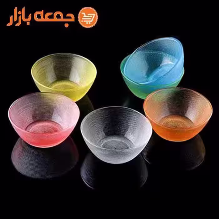 پیاله شش تایی رنگی شیشه ای