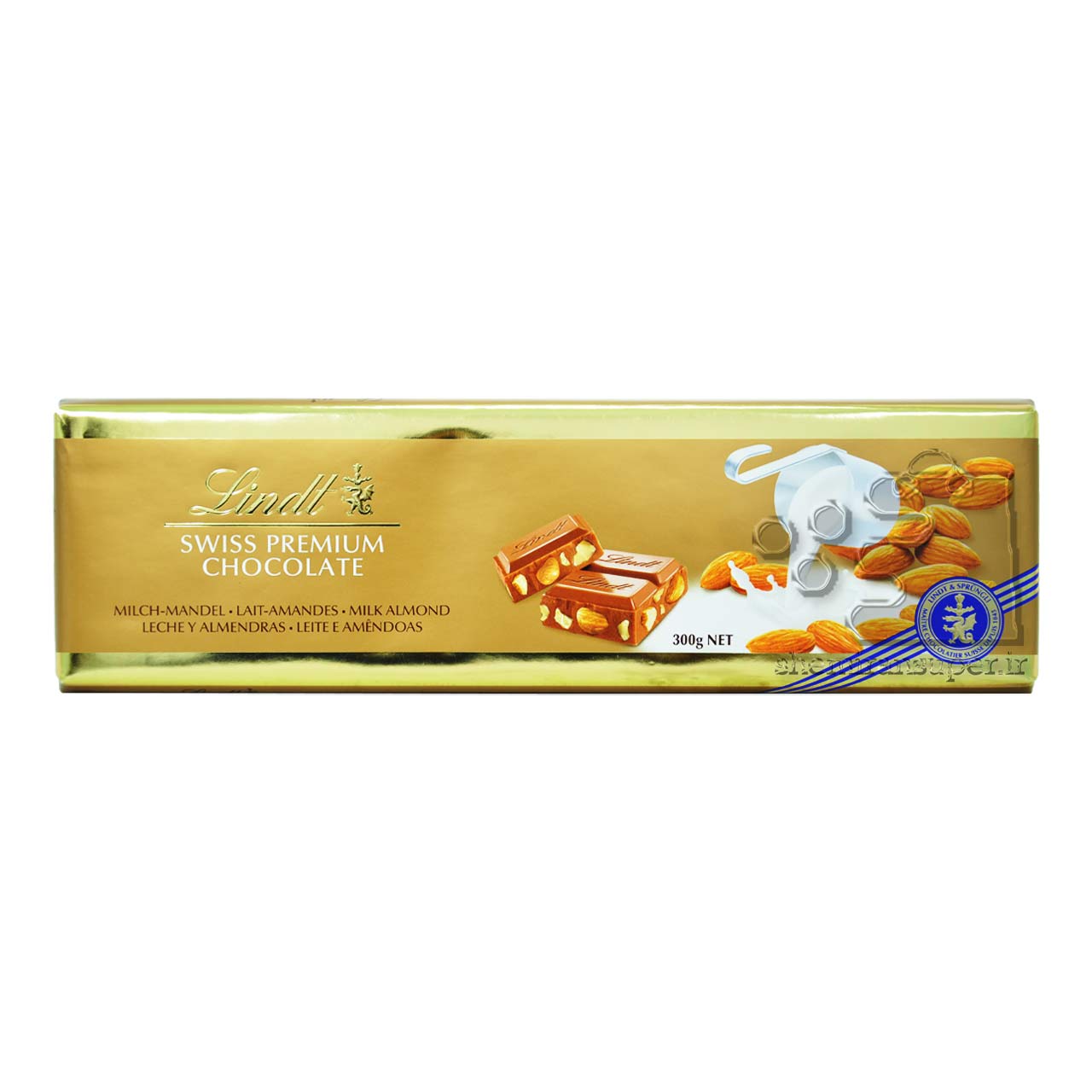 شکلات شیری با بادام 300 گرم پریمیوم لینت - lindt