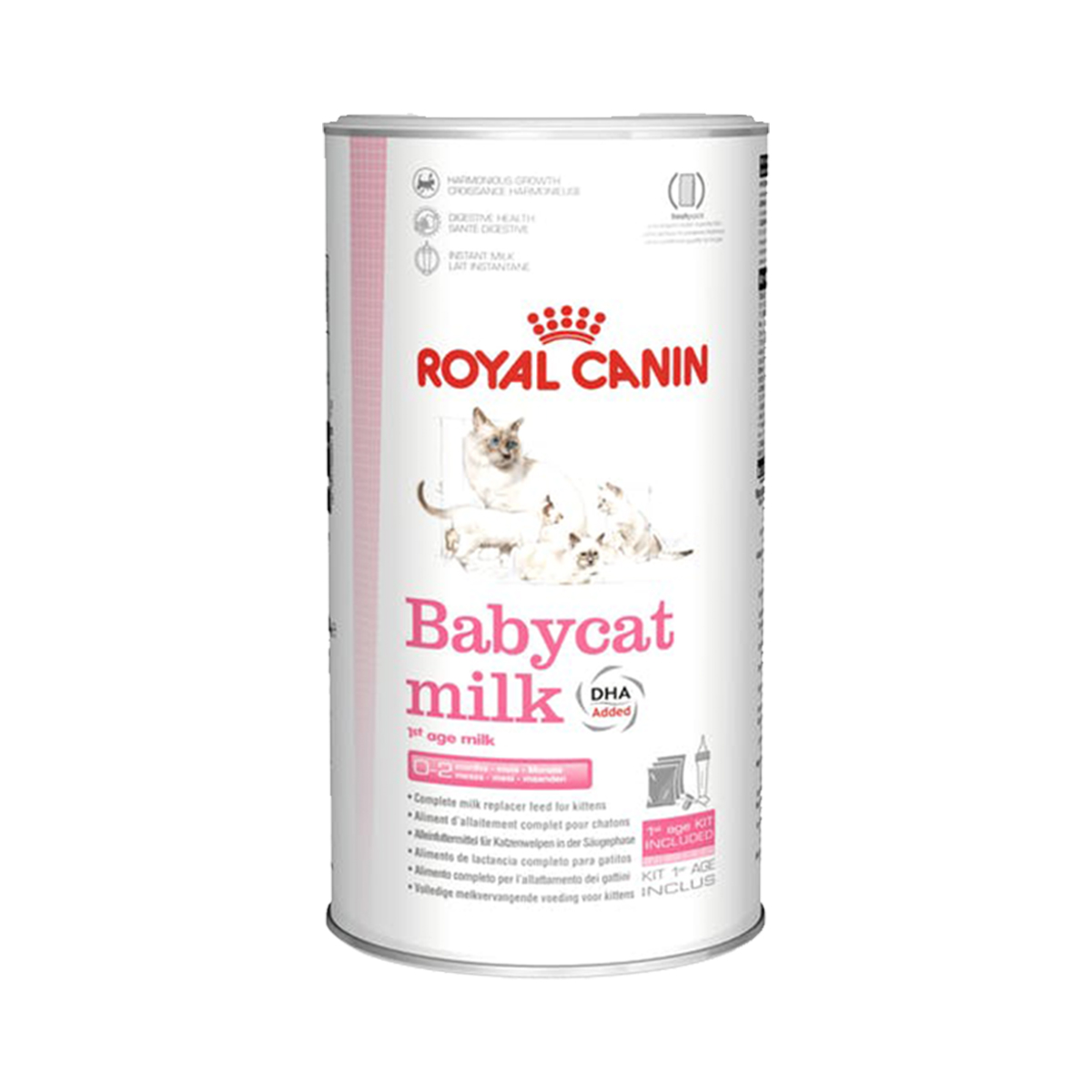 شیرخشک گربه رویال کنین مدل BabyCat وزن ۳۰۰ گرم به همراه شیشه شیر