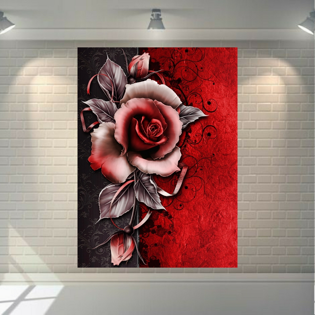 تابلو بوم طرح مدرن گل کد HB136