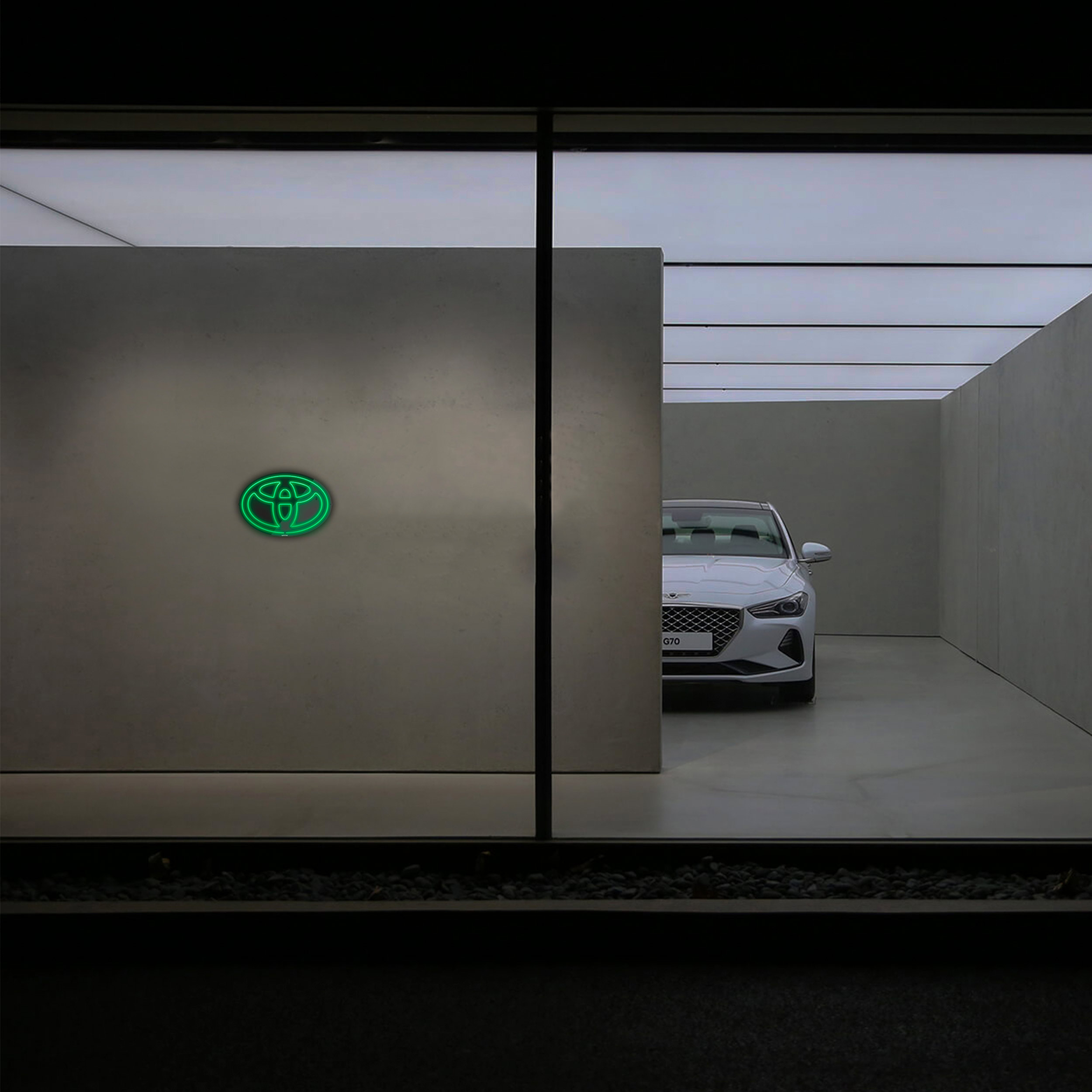 چراغ دیواری نئون دیزاین مدل Toyota-Logo-BL_GR