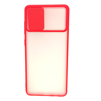 قاب پشت مات Galaxy A71 محافظ لنزدار کشویی قرمز